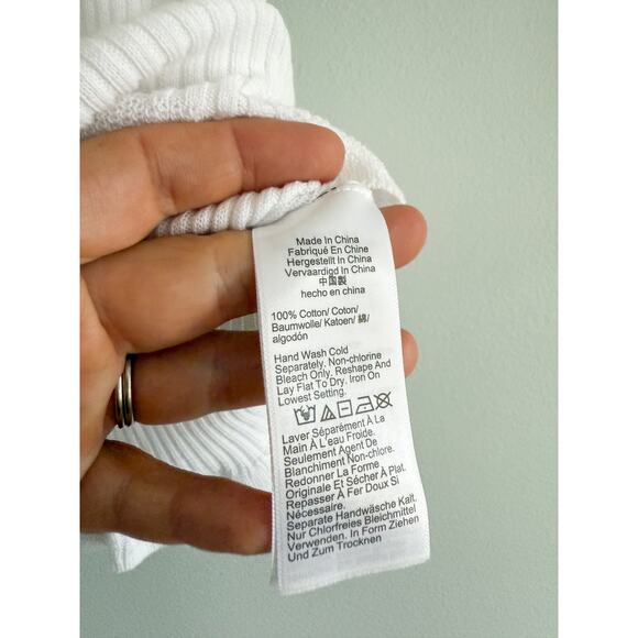 J.Crew | NWT Ruffle-trim shell tank top premium ultra-fine cotton White | Sz M - Picture 6 of 8